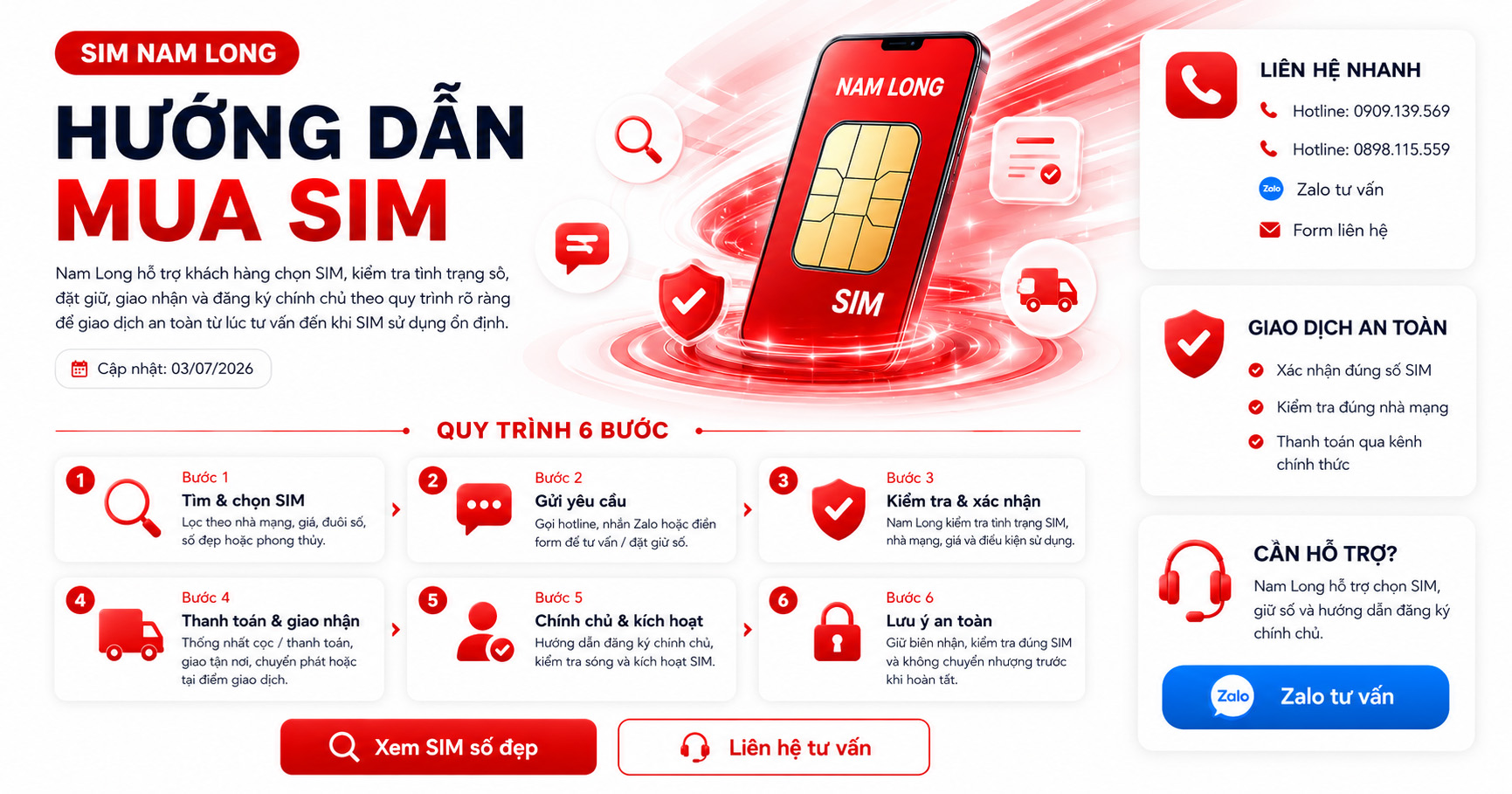 Hướng dẫn mua SIM Nam Long